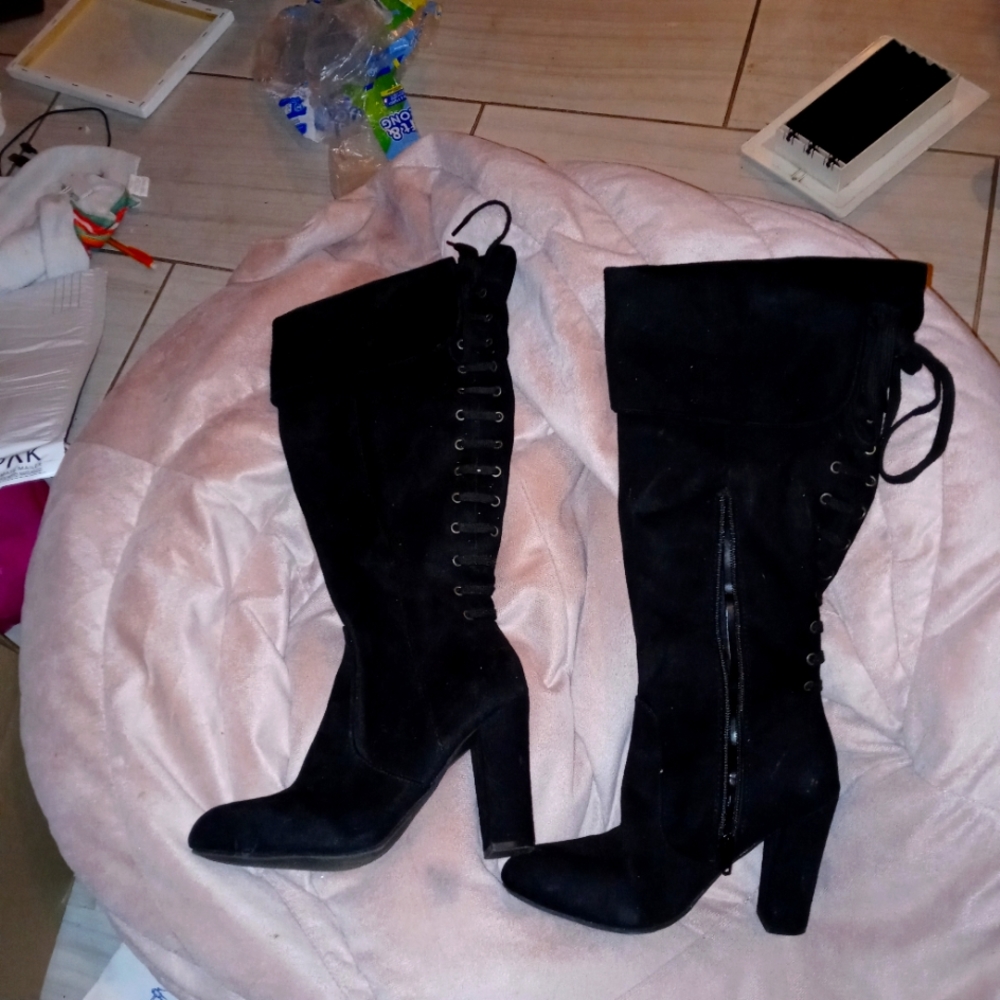 Black lace up boots